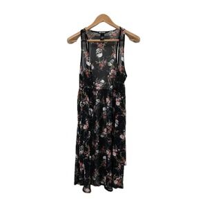 Hot Topic Open Front Kimono Cardigan Sleeveless Floral Skull Print Womens Size S